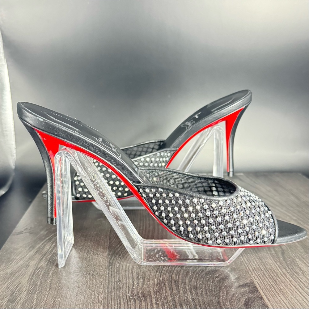 💰⬇️ CHRISTIAN LOUBOUTIN 
Apostropha Mule Mesh Strass 80 - Picture 3 of 13